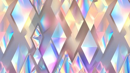Wall Mural - abstract iridescent geometric pattern: prismatic polygons and diamond shapes