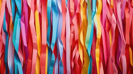 Poster - A festive atmosphere with colorful streamers hanging from the ceiling, perfect for parties and celebrations