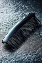 Poster - A black comb sits on a table, ready for use
