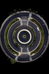 Poster - Aerial view of a roundabout with intersecting roads