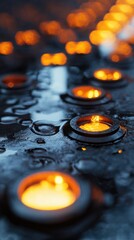 Poster - Group of lit candles on a table