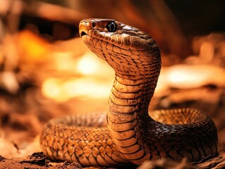 Aufkleber - A close-up view of a snake lying on the ground