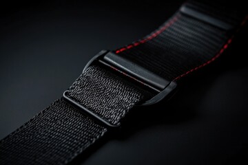 Aufkleber - A close-up of a black strap on a watch
