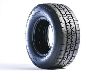 Poster - A single tire lying on a plain white surface