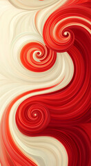 Wall Mural - Vibrant swirls of red and white create a dynamic abstract pattern full of movement and energy in an artistic design Generative AI
