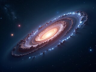 a spiral galaxy with a bright center and a halo of stars