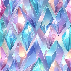 Wall Mural - enchanted crystal caverns: a seamless pattern of sparkling gems