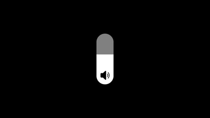 Poster - Volume slider animation with control panel for sound settings. Sound animation from 0 to 100 with smooth volume adjustment.