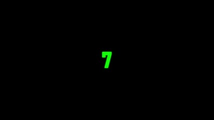 Poster - Top ten countdown in loop from 10 to 0 animation on black background. Continuous timer animation for seamless time tracking and precision.