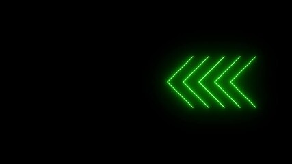 Poster - Dynamic neon arrow line showing directional movement on a dark background