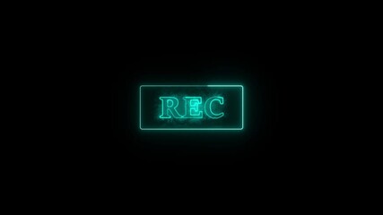 Poster - Animated REC recording symbol with red and black button, featuring saber video effect for live stream and video recording.