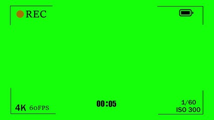 Poster - Camera viewfinder digital overlay display with recording frame animation on black background.