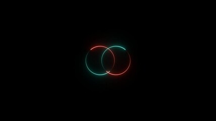 Poster - Neon glowing circle loading icon animation, seamless charging progress, futuristic visual effect, glowing digital technology on dark background.