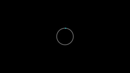 Fototapete - Circular loading animation. Spinning progress indicator with retry and try again symbols on a black background.
