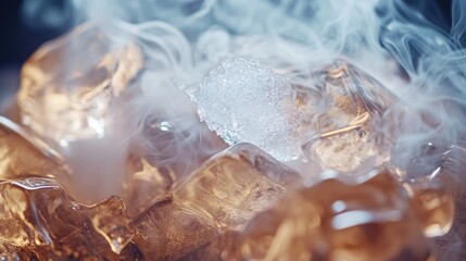 Poster - A collection of ice cubes stacked on top of each other, suitable for use in cold or winter-themed designs