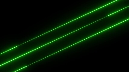 Poster - Bright neon stripes with glowing lines in an abstract 3D motion background, seamless looping animation in 4K.