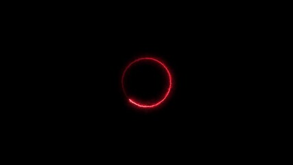 Poster - Retro neon circle loading icon animation with glowing effect, showcasing a smooth progressing motion on a dark background.