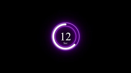 Poster - Minimalist 19 second countdown timer with double circle design. Orange gradient on black background with thick numbers and animated circle indicator.