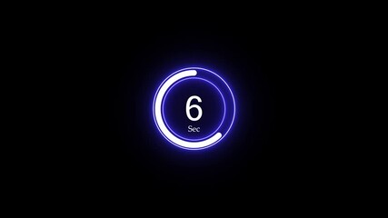 Poster - Minimalist 10 second countdown timer with double circle design. Orange gradient on black background featuring thick numbers and animated circle indicator.