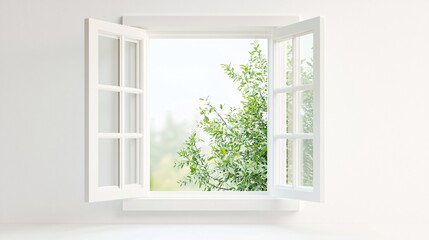 Poster - Open window with a breeze blowing in, symbolizing fresh air and new opportunities