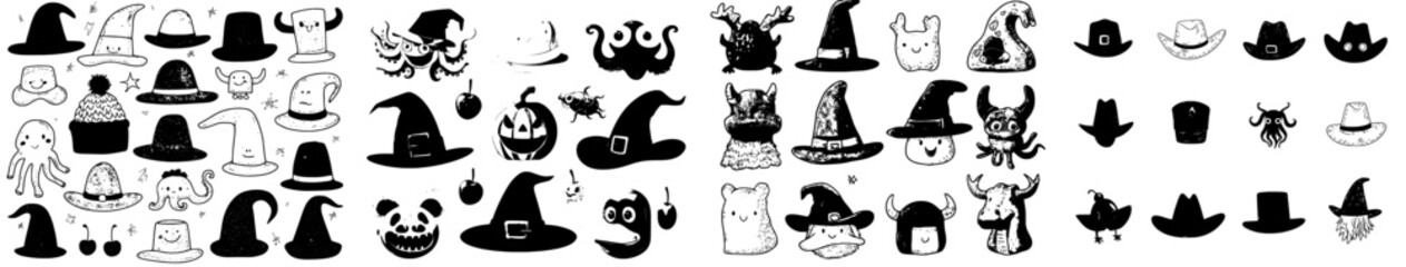 Poster - Among Us features an assortment of hats, including a unique set for its game characters, such as Christmas, sports, and winter-themed Santa hats, as well as cartoonish imposter hats, all boasting a