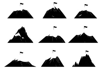Aufkleber - The concept of a mountain peak route is centered around a successful summit climb, which embodies the journey and path of mountaineering, incorporating a hiking plan to rise to the top of Everest,