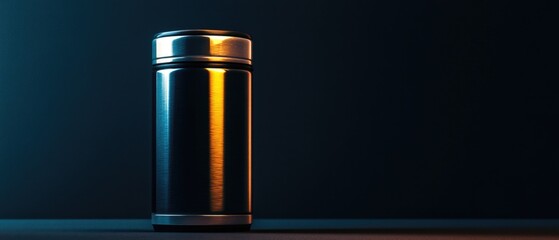 Poster - A close-up shot of a bottle sitting on a table, perfect for use in product photography or as a background element