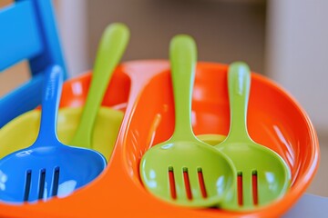 Poster - A collection of utensils including spoons and forks arranged in a bowl