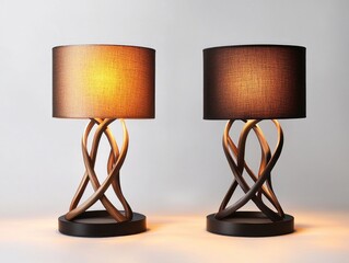 Aufkleber - A pair of lamps placed on a table, perfect for a home office or study