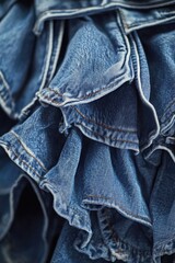 Poster - A stack of blue jeans, great for fashion or lifestyle images