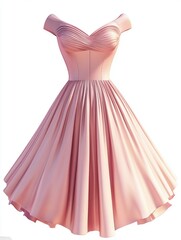 Poster - Pink dress displayed on a mannequin, great for fashion or design concept illustrations