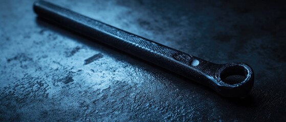 Poster - A single wrench sitting on a flat surface