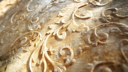 Aufkleber - Golden floral ornament decorating a textured surface