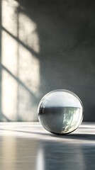 Aufkleber - Crystal ball reflecting sunlight in empty room