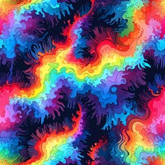 Wall Mural - rainbow abstract art: vibrant swirls of color