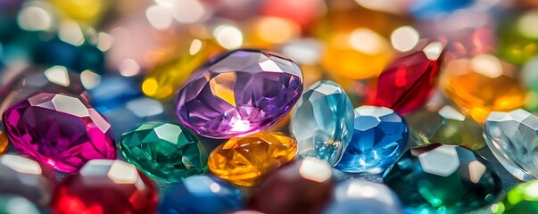 Poster - Colorful crystals shining brightly: a kaleidoscope of colors