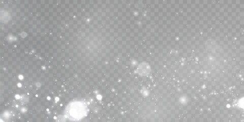 Poster - Light effect with many shimmering highlights on a transparent background. Abstract bokeh lights.	