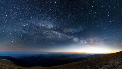 Wall Mural - panorama with many stars in sky