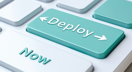Poster - Deploy Now Button on Modern Keyboard Technology Concept Image