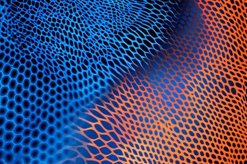 Poster - Blue and orange mesh gradient background with a seamless pattern, ideal for vibrant presentations or as a lively wallpaper design.
