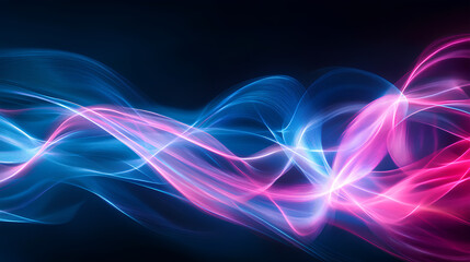 Poster - abstract background of modern tech gradient waves in blue and pink hues, technology, modern, abstrac