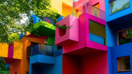 Aufkleber - Colorful modern building showing abstract architectural design