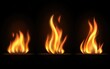 © Alexei - A vibrant set of fire flames displayed beautifully on a black background