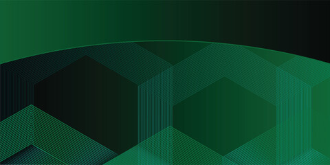 Poster - Green black hexagon background suitable for banner and poster