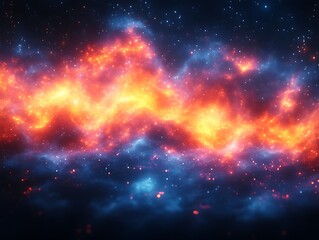 fiery nebula cosmic cloudscape.