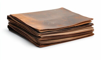 Poster - Stack of deckle edge paper with a rough, textured surface creates a naturally aged, rustic feel.