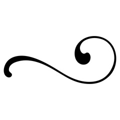 Poster - Elegant Curved Swirl Decorative Element Curved calligraphic line stripe