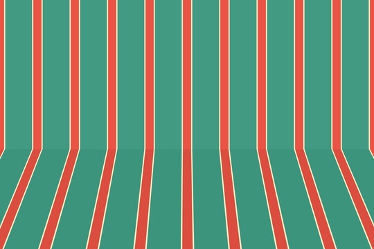 Retro background scene in striped wallpaper