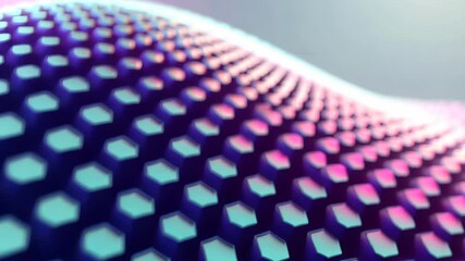 Poster - Vibrant wave pattern featuring hexagonal elements and a smooth gradient creates a stunning visual experience in digital art