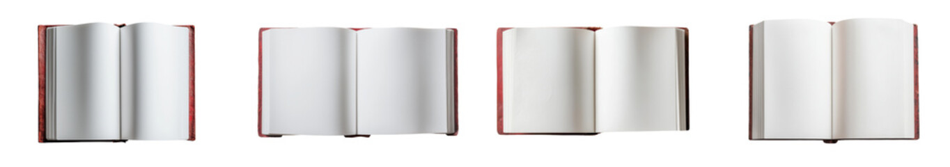 Poster - On a white background, an old book lies open, accompanied by a clipping path